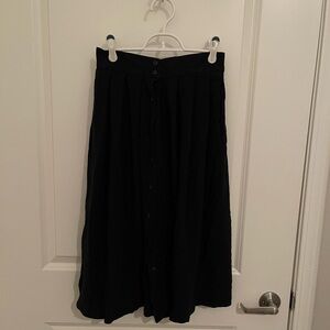 Elegant Black Button-Down Skirt